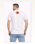 Erkek Türkiye Baskılı Tişört Ay Yıldız 2026 Dünya Kupası Taraftar Forma T-shirt Beyaz