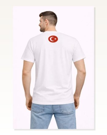Erkek Türkiye Baskılı Tişört Ay Yıldız 2026 Dünya Kupası Taraftar Forma T-shirt Beyaz