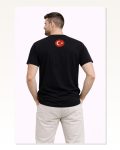 Erkek Türkiye Baskılı Tişört Ay Yıldız 2026 Dünya Kupası Taraftar Forma T-shirt Siyah