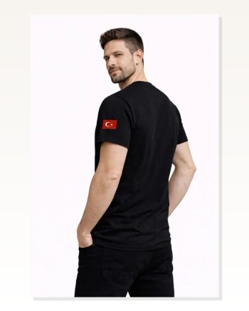 Erkek Türkiye World Cup 2026 Baskılı Tişört Futbol Temalı Forma T-shirt Siyah
