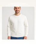 Erkek Günlük Stil Beyaz Üç İplik Düz Bisiklet Yaka Sweatshirt Marketplace