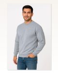 Erkek Günlük Stil Gri Üç İplik Düz Bisiklet Yaka Sweatshirt Marketplace