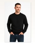 Erkek Günlük Stil Siyah Üç İplik Düz Bisiklet Yaka Sweatshirt Marketplace