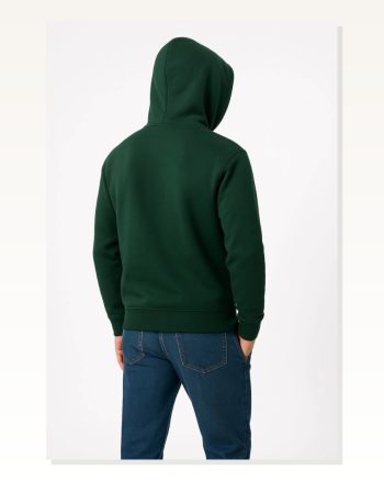 Erkek Sokak Stili Haki Üç İplik Kapüşonlu Kanguru Cepli Hoodie Sweatshirt