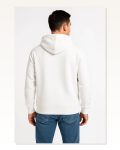 Erkek Sokak Stili Beyaz Üç İplik Kapüşonlu Tam Fermuarlı Kanguru Çepli Hoodie Sweatshirt Marketplace