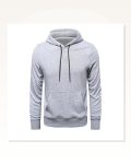 Erkek Basic Dokulu Günlük Stil Bulut Grisi Kapüşonlu Hoodie Sweatshirt