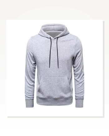 Erkek Basic Dokulu Günlük Stil Bulut Grisi Kapüşonlu Hoodie Sweatshirt