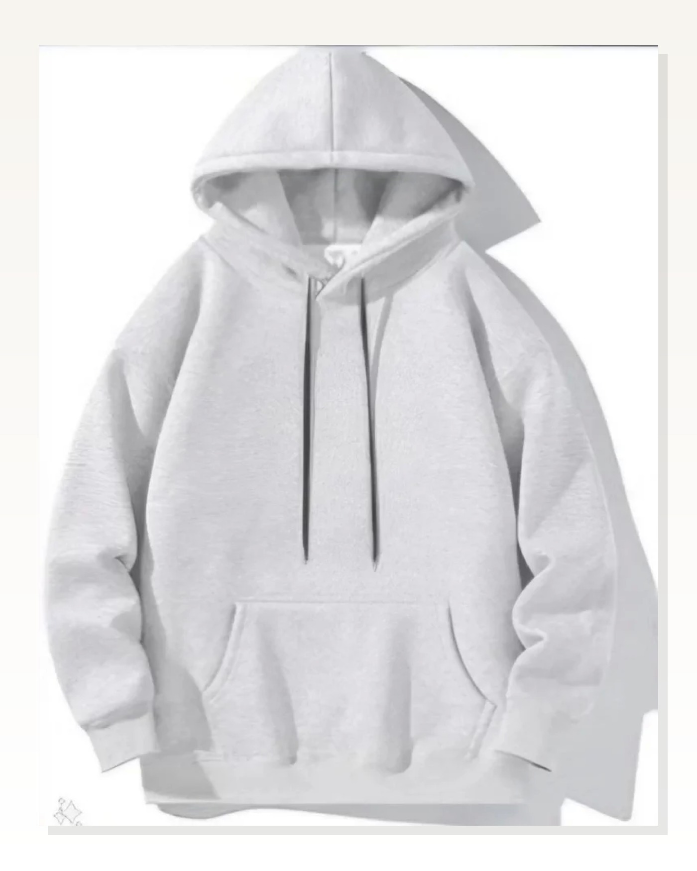 Basic Dokulu Erkek Günlük Stil Melanj Grisi Kapüşonlu Hoodie Sweatshirt Marketplace blank