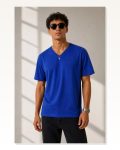 Erkek V Yaka Basic Tişört Kısa Kol Yazlık Regular Fit T-Shirt – Saks Mavisi Marketplace