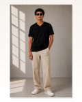 Erkek V Yaka Basic Tişört Kısa Kol Yazlık Regular Fit T-Shirt – Siyah Marketplace