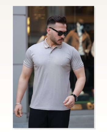 Erkek Yakalı Kagi Kumaş Kısa Kollu T-shirt