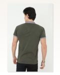 Baskı Detaylı Erkek Fit Duruş Grafik Haki Yeşil Slim Fit Pamuklu Tişört Marketplace