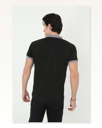 Erkek Baskı Detaylı Fit Duruş Grafik Siyah Slim Pamuklu Tişört