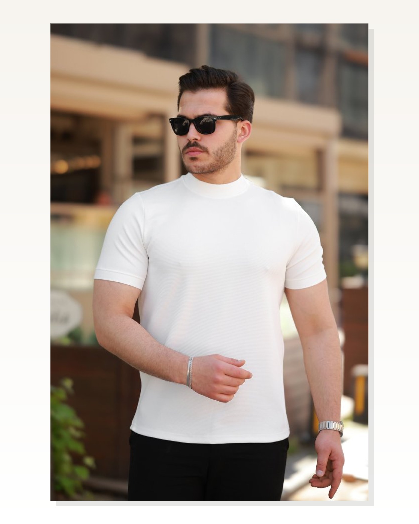Erkek Yarım Balıkçı Yaka Kısa Kollu T-shirt Marketplace blank