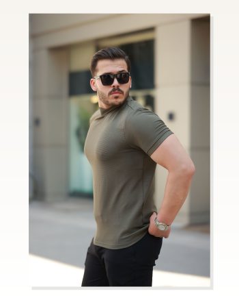 Erkek Yarım Balıkçı Yaka Kısa Kollu T-shirt