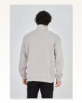 Baskılı Erkek Günlük Stil Boyalı Efektli Gri Yarım Fermuarlı Sweatshirt Marketplace