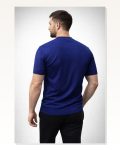 Erkek Yazlık Triko Dokuma Tişört Kısa Kol Bisiklet Yaka Örgü Desenli T-shirt Lacivert