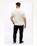 Erkek Yazlık Triko Tişört Kısa Kol Polo Yaka Düğmeli T-shirt Krem