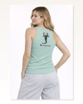 Arka Baskılı Kadın Fit Duruş Mint Yeşili Fitilli Atlet Sıfır Yaka Slim Fit Spor Atlet Marketplace