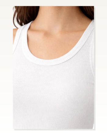 Fitilli Likralı Kaşkorse Atlet Vücuda Oturan Basic Şıklık Beyaz