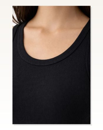 Fitilli Likralı Kaşkorse Atlet Vücuda Oturan Basic Şıklık Siyah