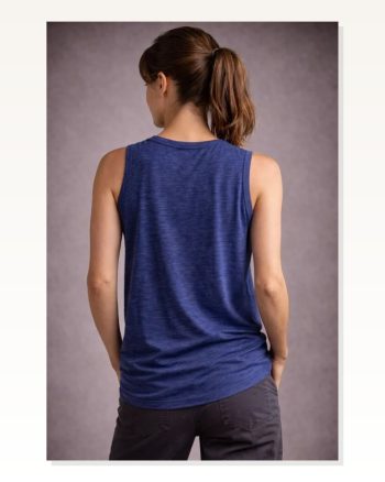 Kadın İndigo Flamlı Kumaş Sıfır Kolsuz Basic Spor Üst, Günlük ve Fitness Kullanımına Uygun Atlet