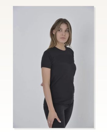 Erkek Günlük Stil Nefes Alan Göğüs File Detaylı Siyah Slim Fit Tişört