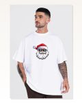 Kadın Günlük Stil Beyaz Gözlüklü Noel Baba Tişört Marketplace