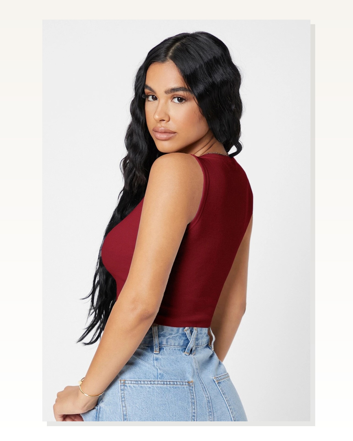 Kadın Zarif Dokunuş Bordo Kare Yaka Crop Top Bluz Marketplace blank