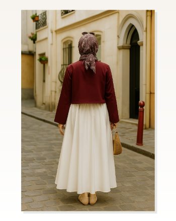 Kadın Bordo Kısa Kimono Zarif ve Şık Kombin Parçası Ceket