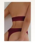 Kadın Kombin Şıklığı Bordo Seamless Tanga Sütyen Takım Marketplace