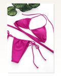 Kadın Kombin Şıklığı Fuşya Yandan Bağlamalı Tangalı Üçgen Bikini Mayo ı Takım Marketplace