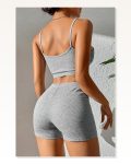 Kadın Rahat Duruş Gri Melanj Şortlu Kaşkorse Takım Gecelik Marketplace