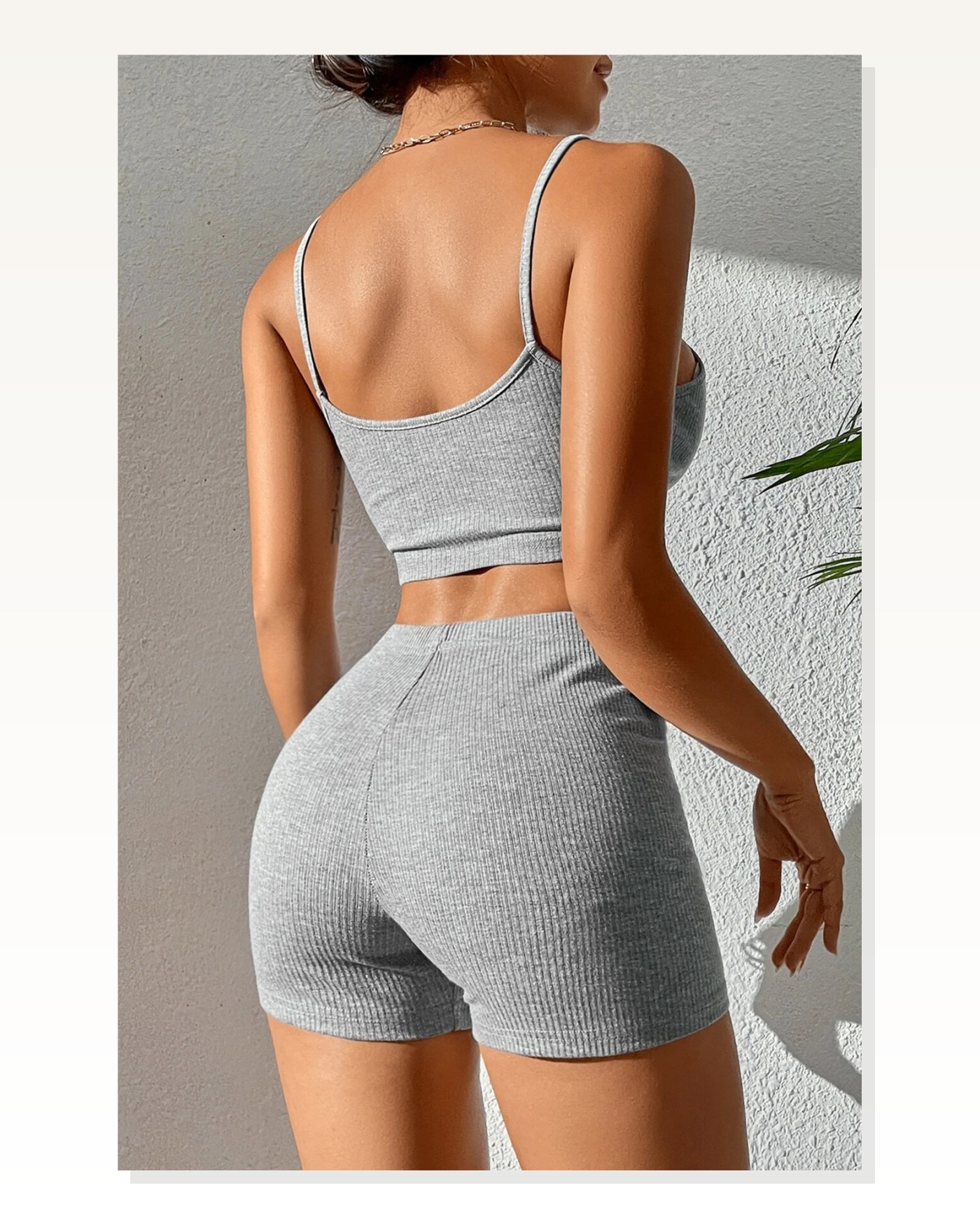 Kadın Rahat Duruş Gri Melanj Şortlu Kaşkorse Takım Gecelik Marketplace blank