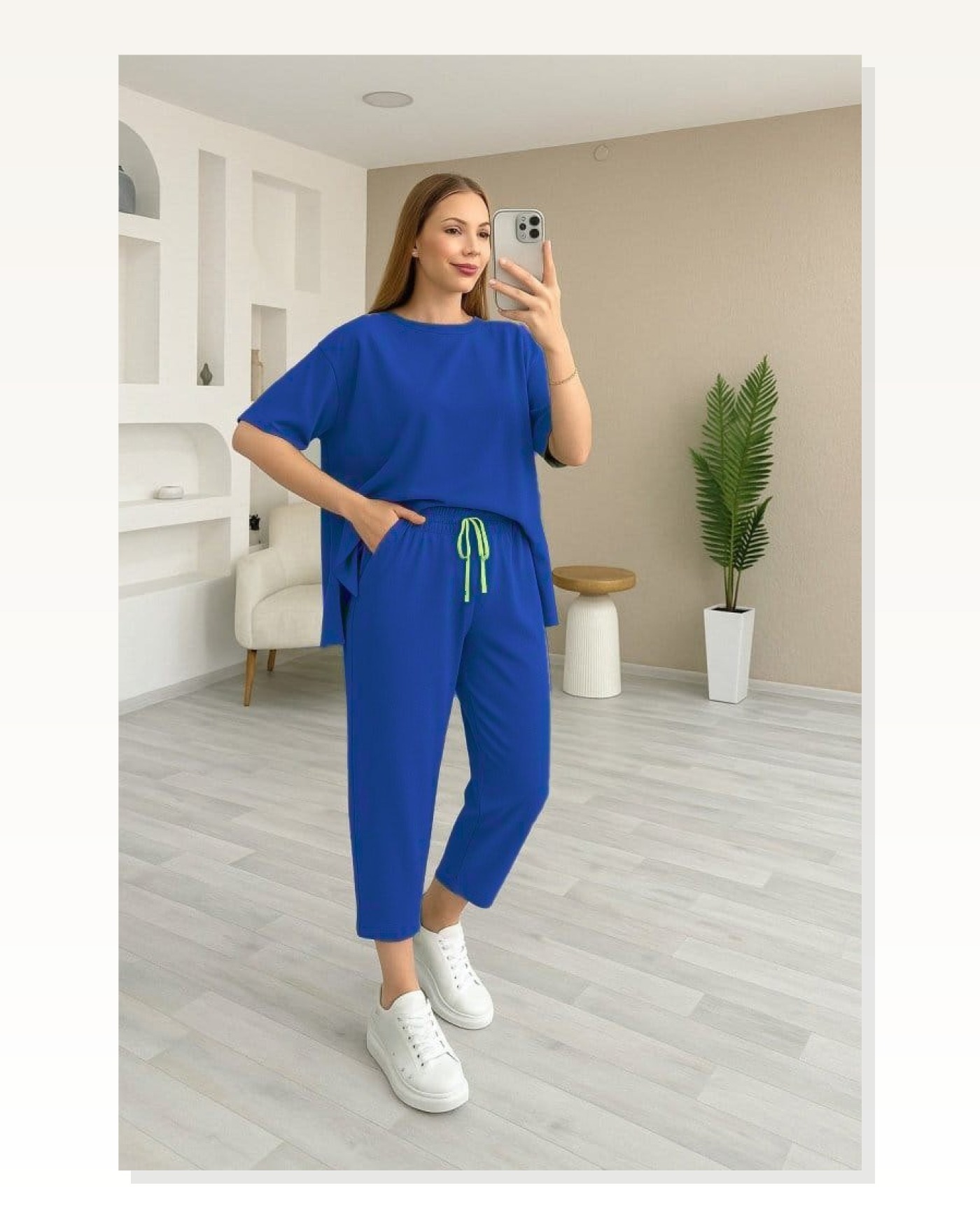 Kadın Kısa Kollu Bisiklet Yaka Viskon Iki Iplik Bluz Ve Pantolon Ikili Takım Marketplace blank
