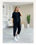 Kadın Kısa Kollu Bisiklet Yaka Viskon Iki Iplik Bluz Ve Pantolon Ikili Takım Marketplace