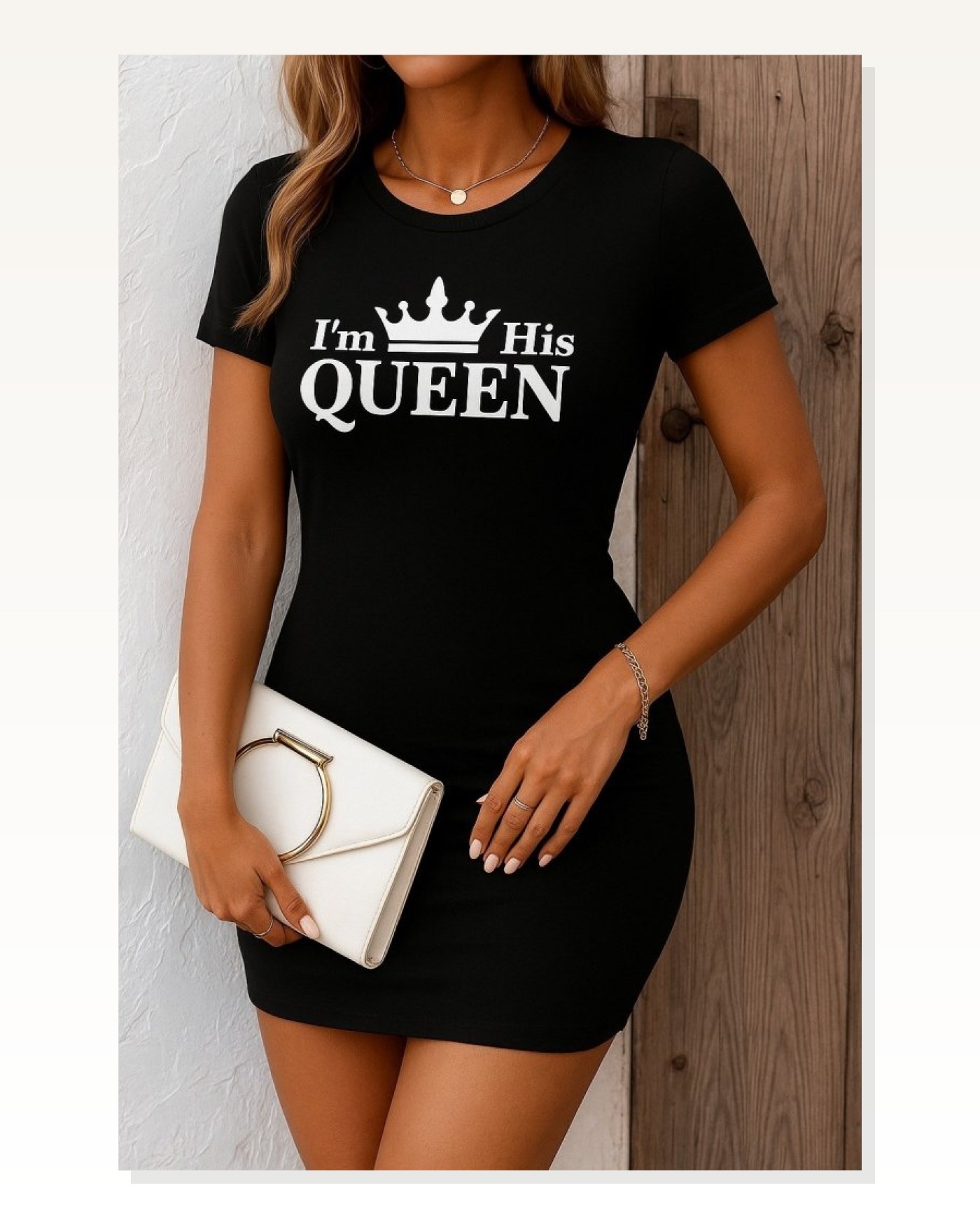Kadın Kısa Kollu Queen Baskı Iki Iplik Mini Elbise Marketplace blank