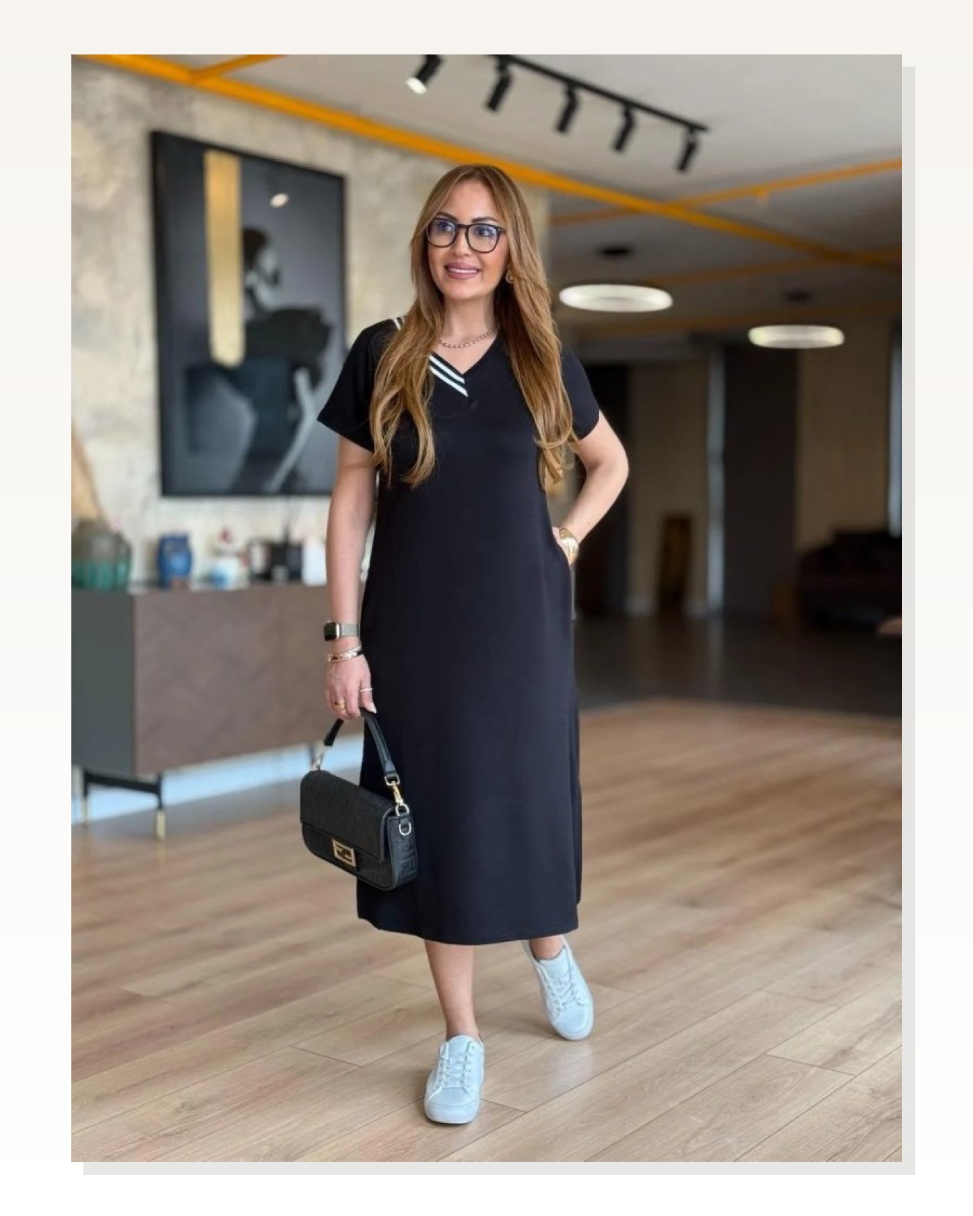 Kadın Kısa Kollu V Ribana Yakalı Yırtmaçlı Midi Viskon Iki Iplik Elbise Marketplace blank