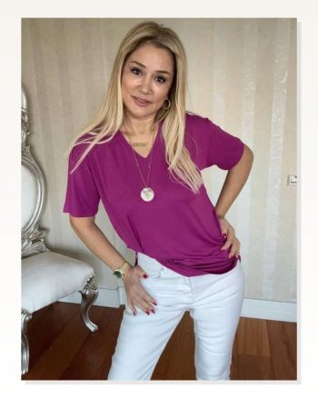 Kadın Kısa Kollu V Yaka Bluz