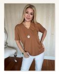 Kadın Kısa Kollu V Yaka Bluz