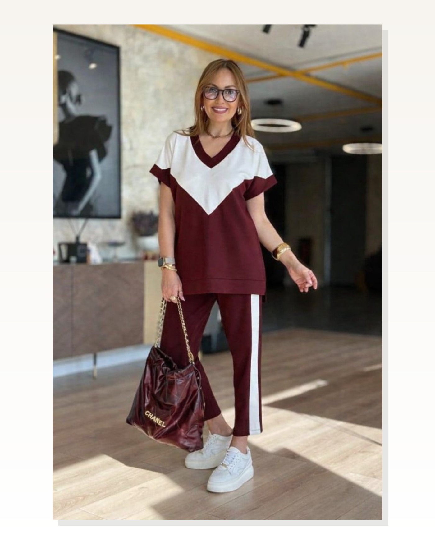 Kadın Kısa Kollu V Yakalı çift Renkli Viskon Iki Iplik Ikili Bluz Ve Pantolon Takım Marketplace blank