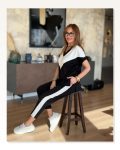Kadın Kısa Kollu V Yakalı çift Renkli Viskon Iki Iplik Ikili Bluz Ve Pantolon Takım Marketplace