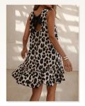 Kadın Kolsuz Sırttan Bağlamalı Fırfırlı Leopar Desenli Süprem Elbise Marketplace