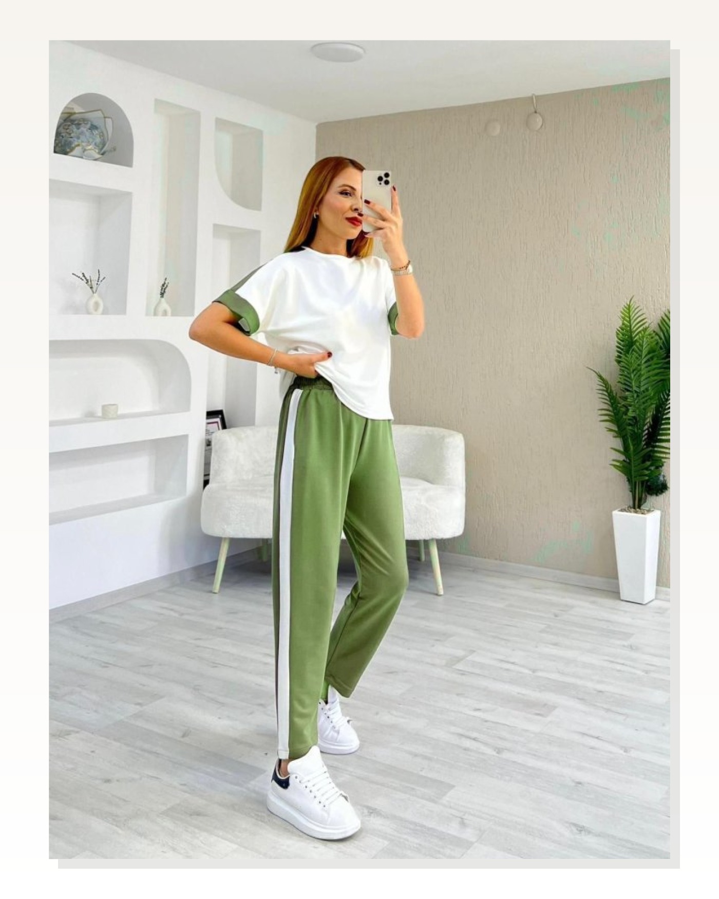 Kadın Modal Dokulu Kumaş Yanı şeritli Takım Marketplace blank