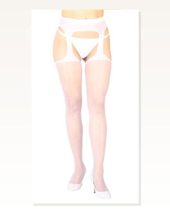Kadın Modern Stil Beyaz 20 Denye Özel Bölgesi Açık Fantezi Külotlu Çorap