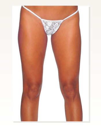 Kadın Modern Stil Beyaz Dantel İşlemeli Elegant Seri Fantazi Tanga