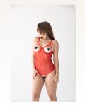 Kadın Rahat Duruş Göğsü ve Arkası Açık Kırmızı Fantazi Babydoll TM1292 Gecelik