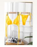 Kadın Kombin Şıklığı Sarı Yandan Bağlamalı Tangalı Üçgen Bikini Mayo ı Takım Marketplace