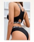 Kadın Kombin Şıklığı Siyah Çapraz Sırt ve Love Lastik Detaylı Sütyen Külot Takım Marketplace