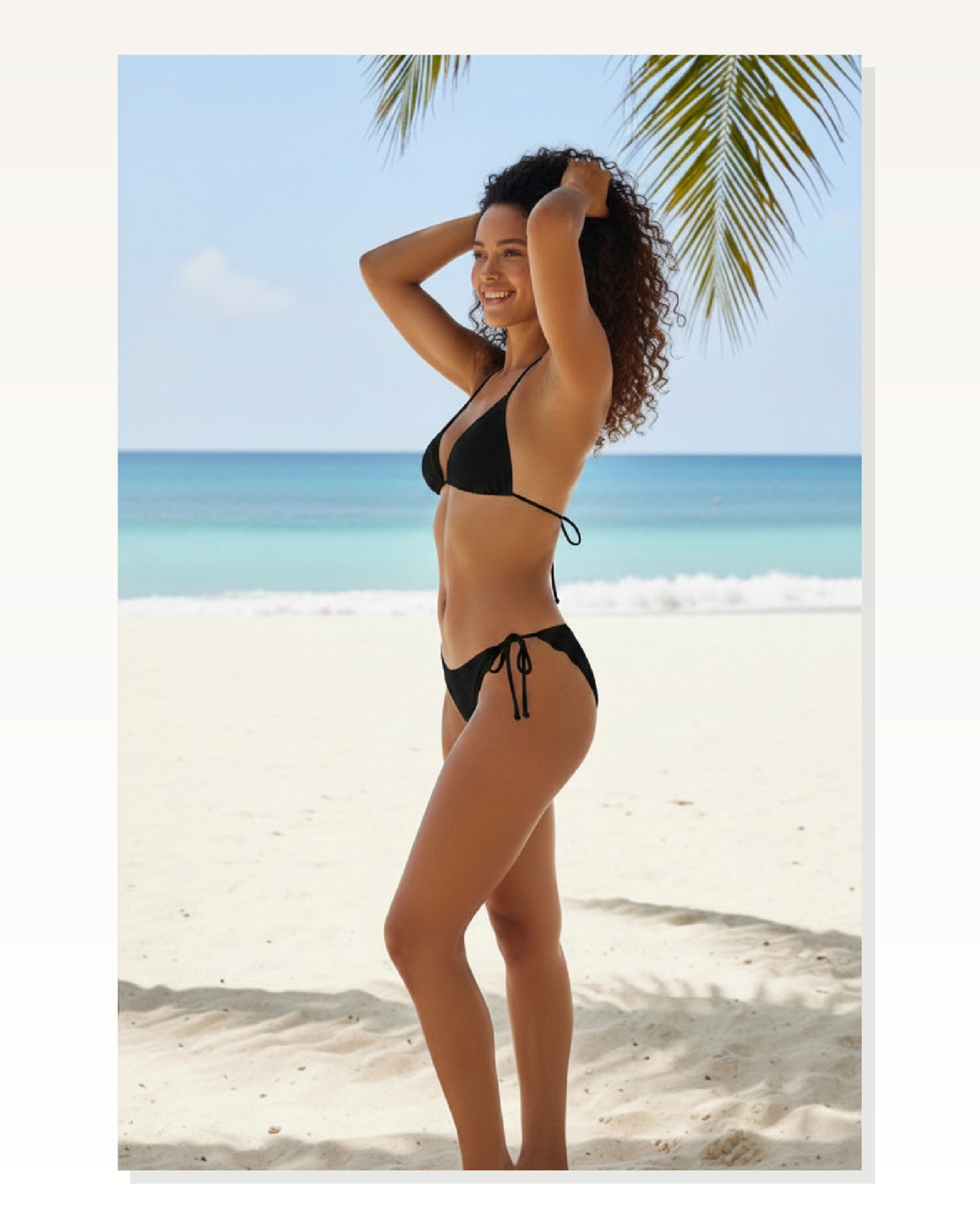 Kadın Siyah Pedli Bel ve Boyundan Bağlamalı Dantelli Şık Bikini Takımı Marketplace blank